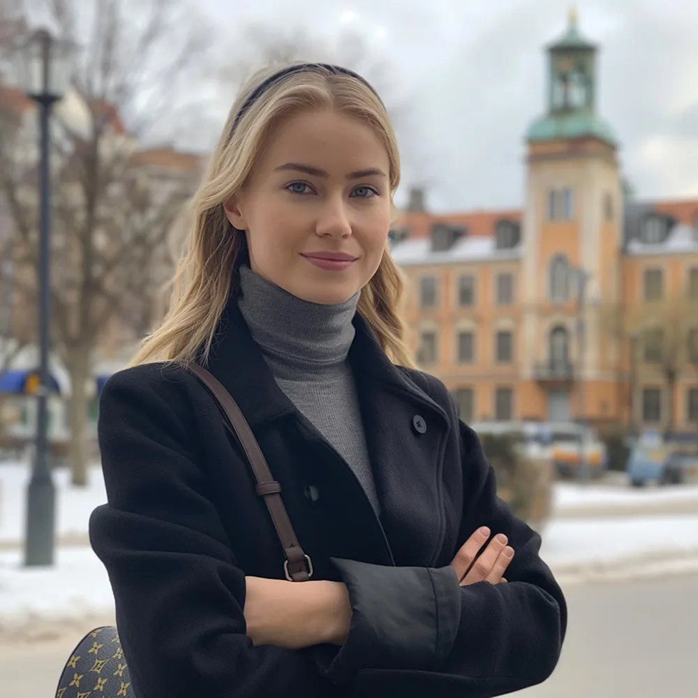 Portrait of Astrid Nilsson in a winter coat